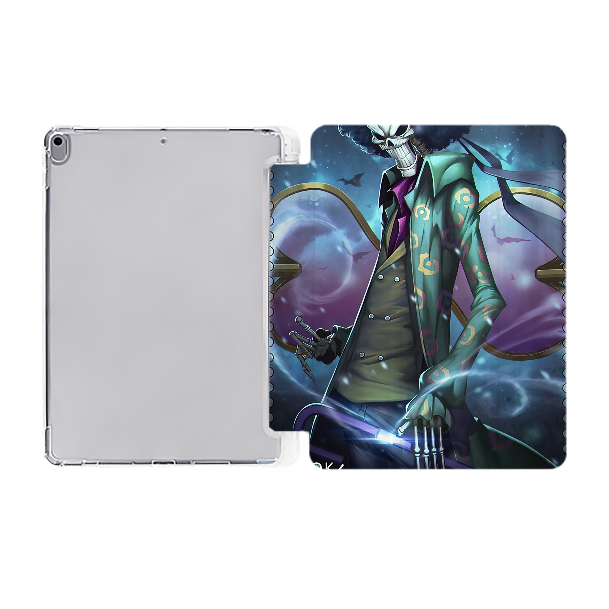 （画像用） ワンピース ONE PIECE IPad ケース ペン収納付き 三つ折りスタンド PUレザー×シリコン 対応機種9.5/10.5/10.9インチ